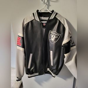 Vintage Oakland Raiders Faux Leather Vinyl Jacket NFL | M | G III Apparel